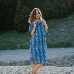 Bib dress in chambray